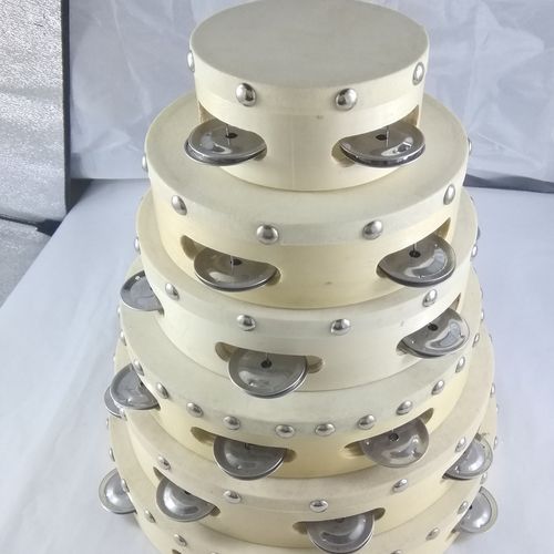 厂家直销奥尔夫儿童打击乐器羊皮泡钉铃鼓 儿童舞蹈泡钉铃鼓图片